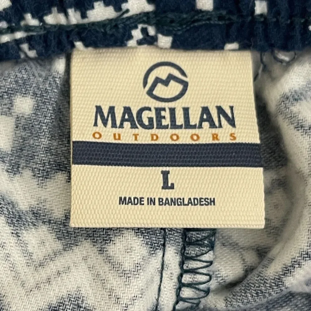New Magellan Flannel Lounge Moonlight Ocean Fair Isle Pant Women's Size Large